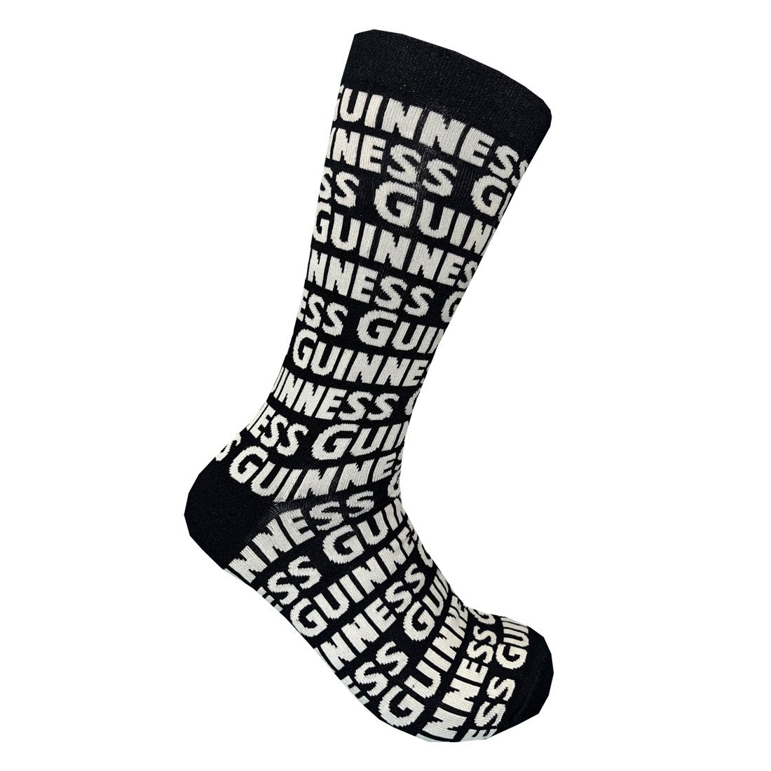Guinness Word Bamboo Socks in Black & Cream