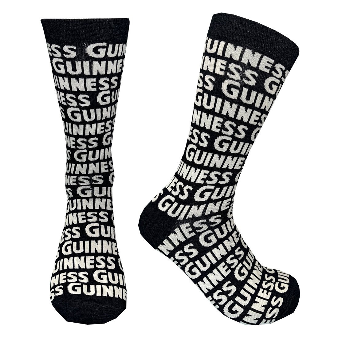 Guinness Word Bamboo Socks in Black & Cream