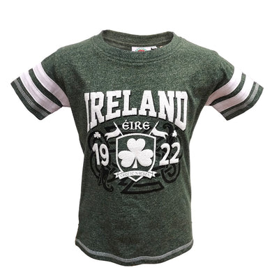 Ireland 1922 Tape Sleeve Kids T-shirt in Moss Green