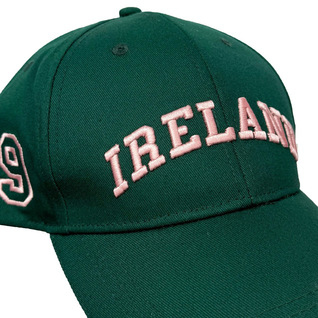 Ireland Baseball Cap in Evergreen & Pink