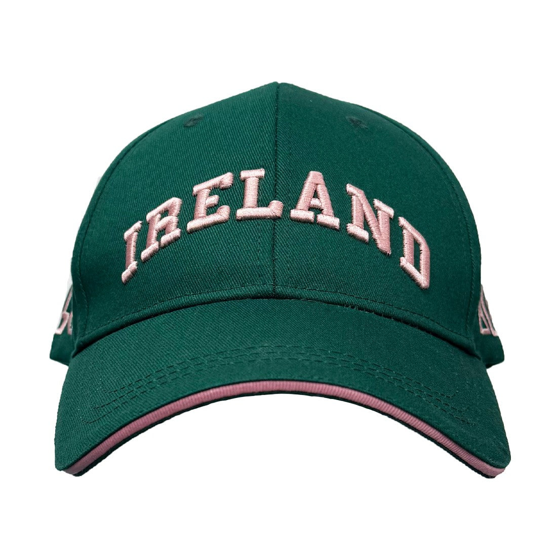 Ireland Baseball Cap in Evergreen & Pink
