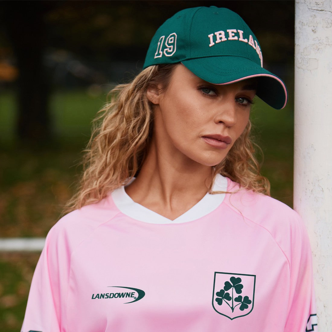 Ireland Baseball Cap in Evergreen & Pink