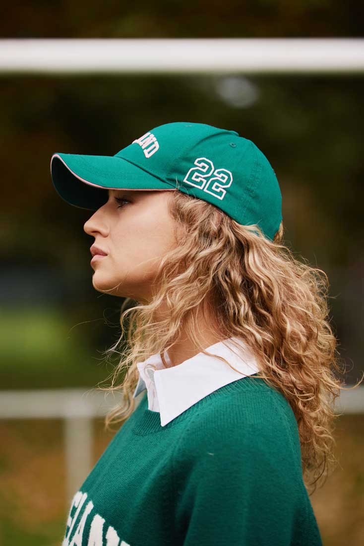 Ireland Baseball Cap in Evergreen & Pink