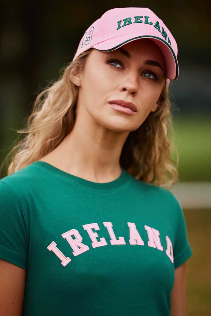 Ireland Baseball Cap in Pink & Green