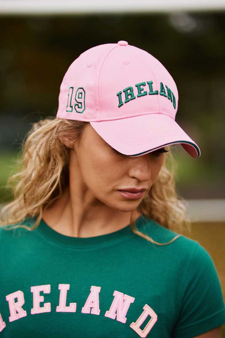 Ireland Baseball Cap in Pink & Green