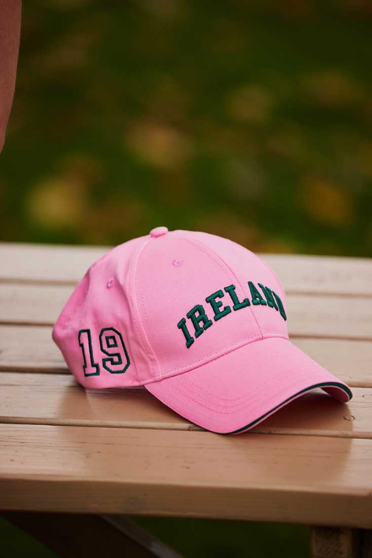 Ireland Baseball Cap in Pink & Green