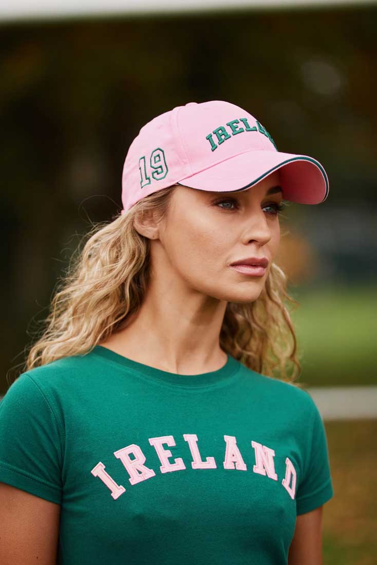 Ireland Baseball Cap in Pink & Green