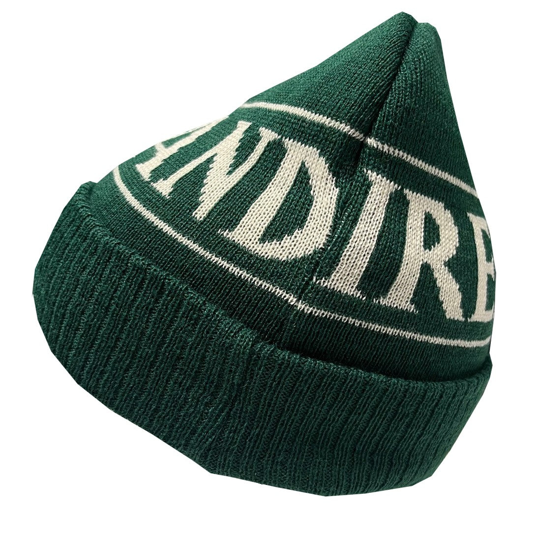 Ireland Beanie Hat in Bottle Green & Cream