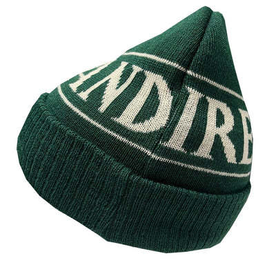 Ireland Beanie Hat in Bottle Green & Cream