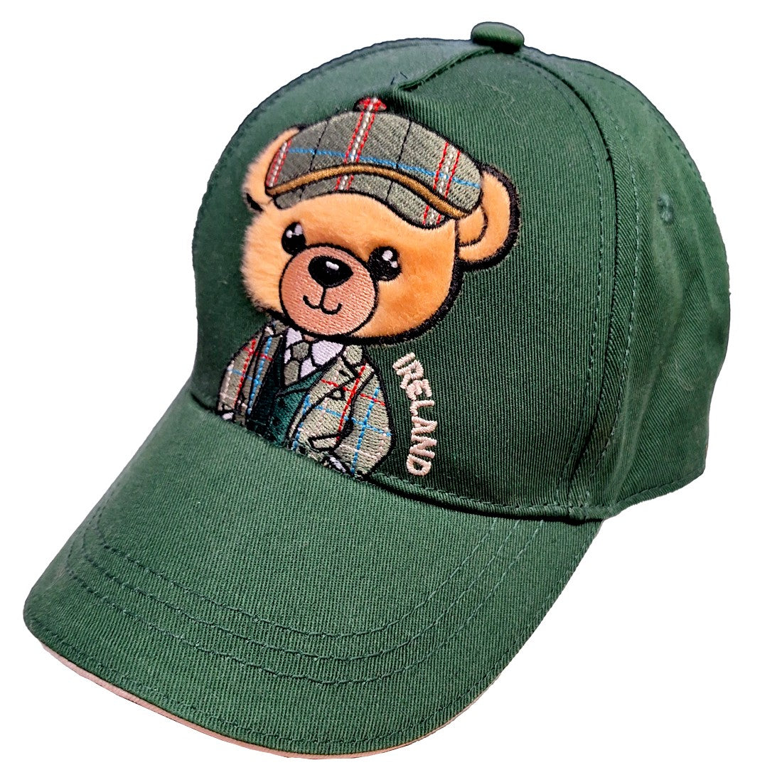 Ireland Bear Kids Baseball Cap in Bottle Green