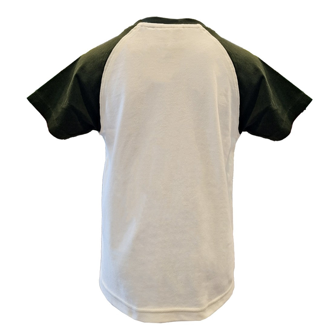Ireland Bear Kids Raglan T-Shirt in Mid Green & Cream