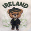 Ireland Bear Kids Raglan T-Shirt in Mid Green & Cream
