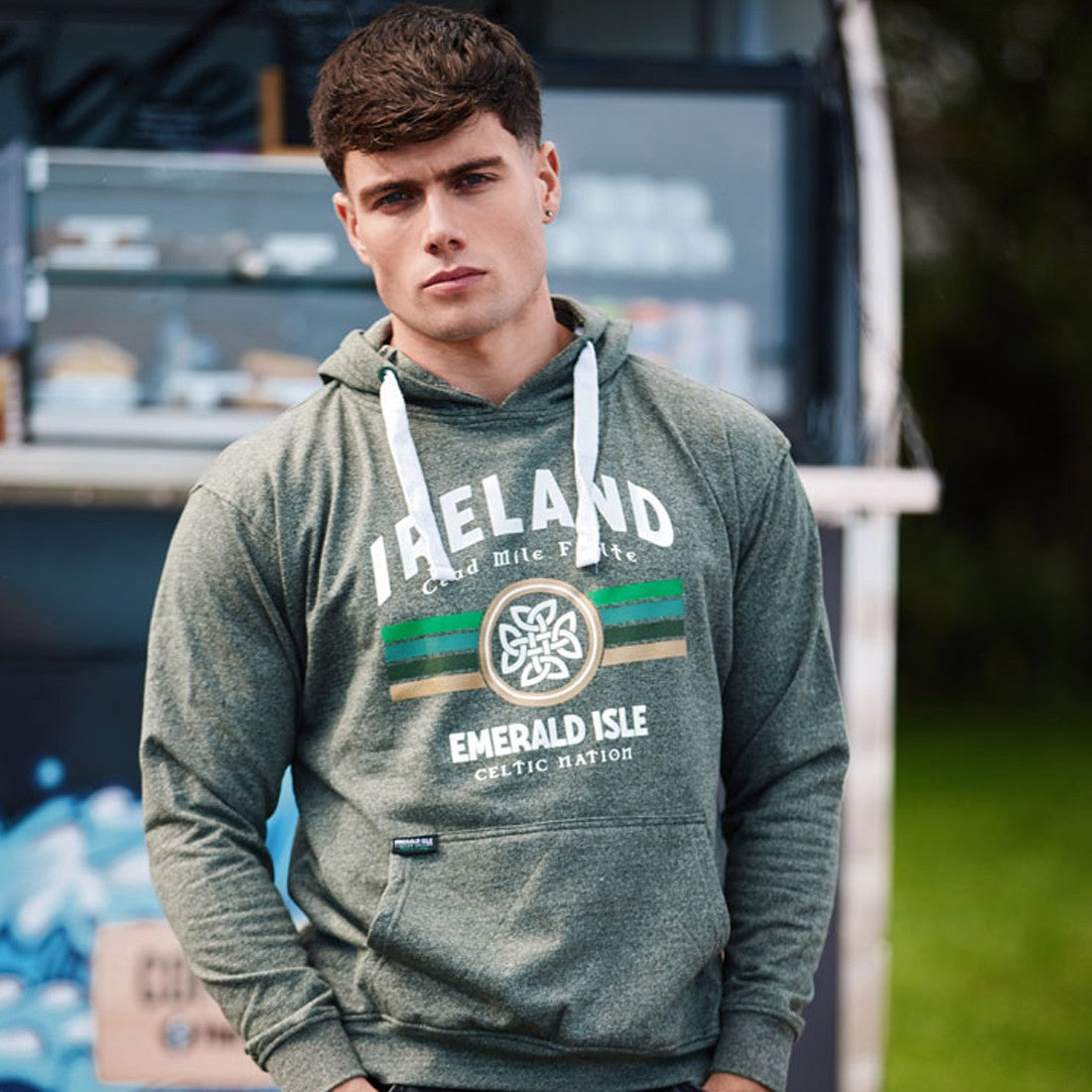 Ireland Céad Míle Fáilte Hoodie in Moss Green