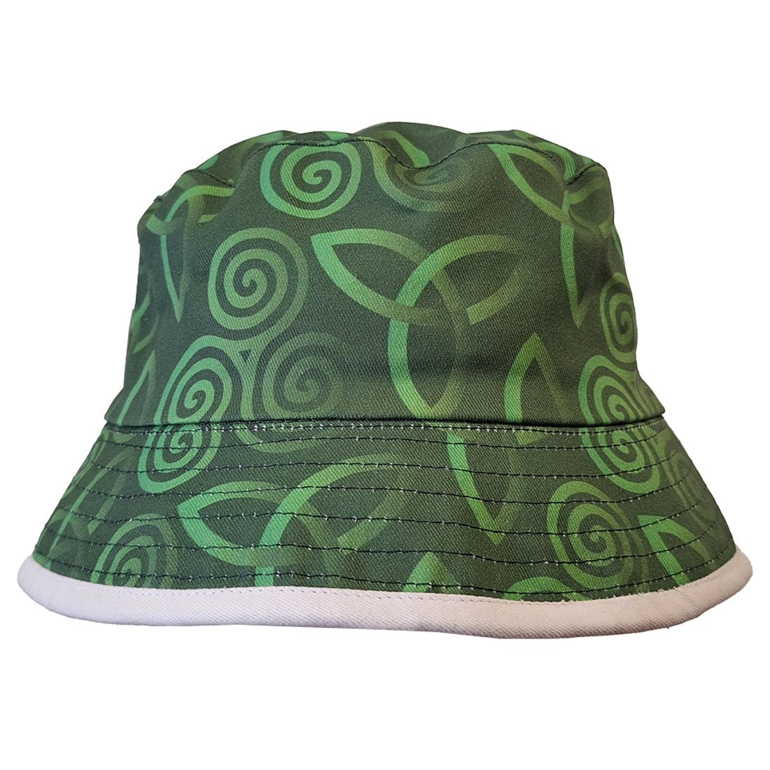 Ireland Celtic All Over Reversible Bucket Hat in Bottle Green, Cream & Green