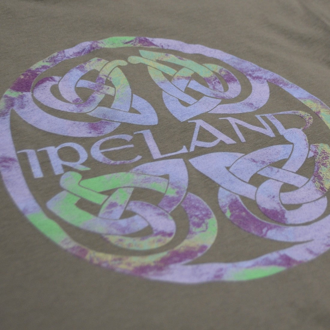 Ireland Celtic Design Ladies T-shirt in Pewter Grey