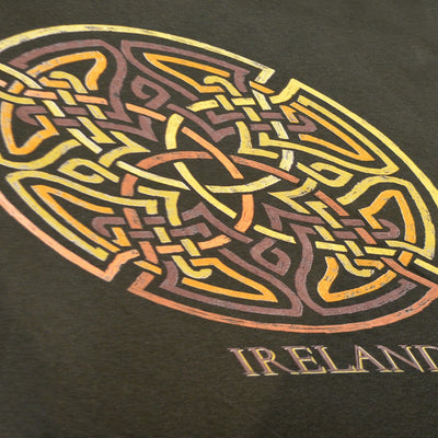 Ireland Celtic Design Mens T-shirt in Bottle Green