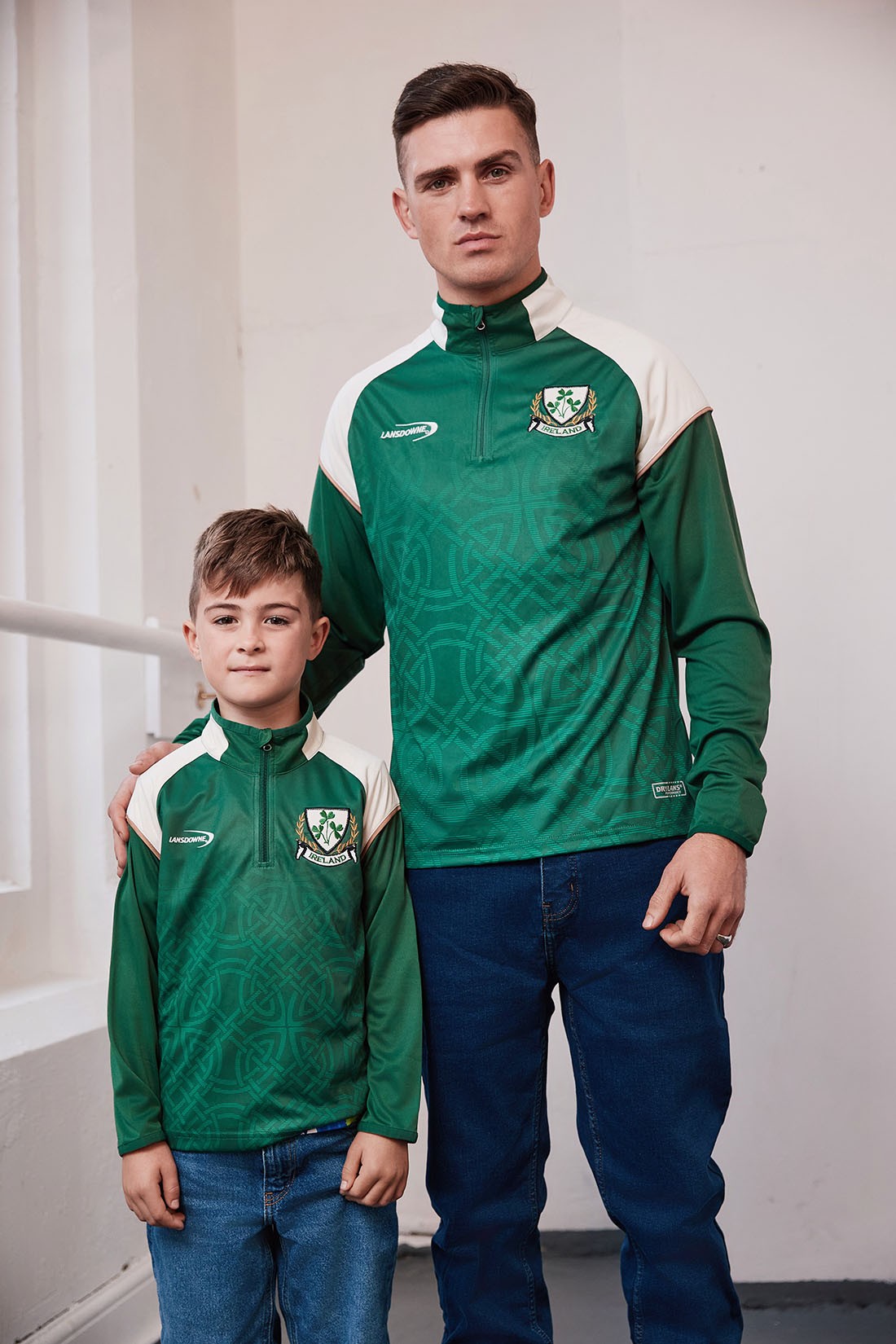 Ireland Celtic Sublimated Performance 1/4 Zip Top in Bottle Green