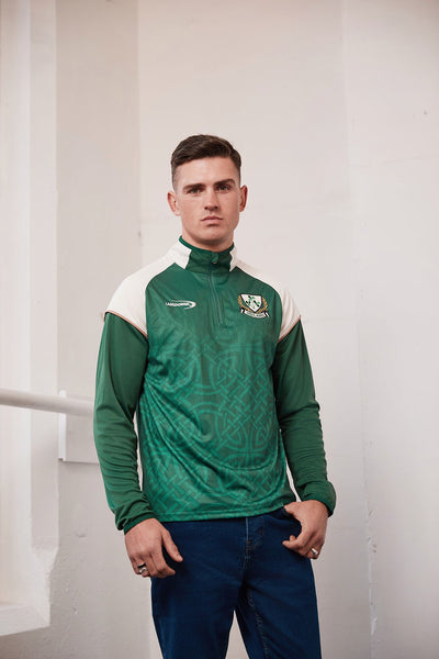 Ireland Celtic Sublimated Performance 1/4 Zip Top in Bottle Green