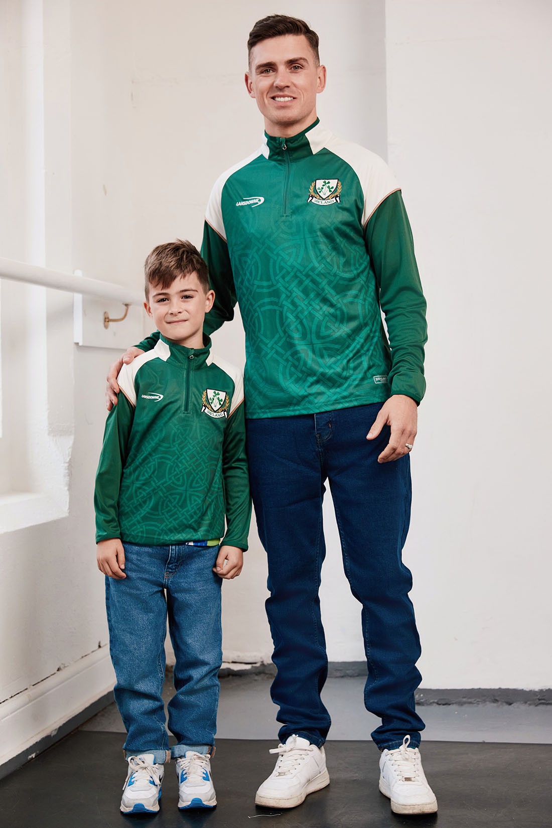 Ireland Celtic Sublimated Performance 1/4 Zip Top in Bottle Green