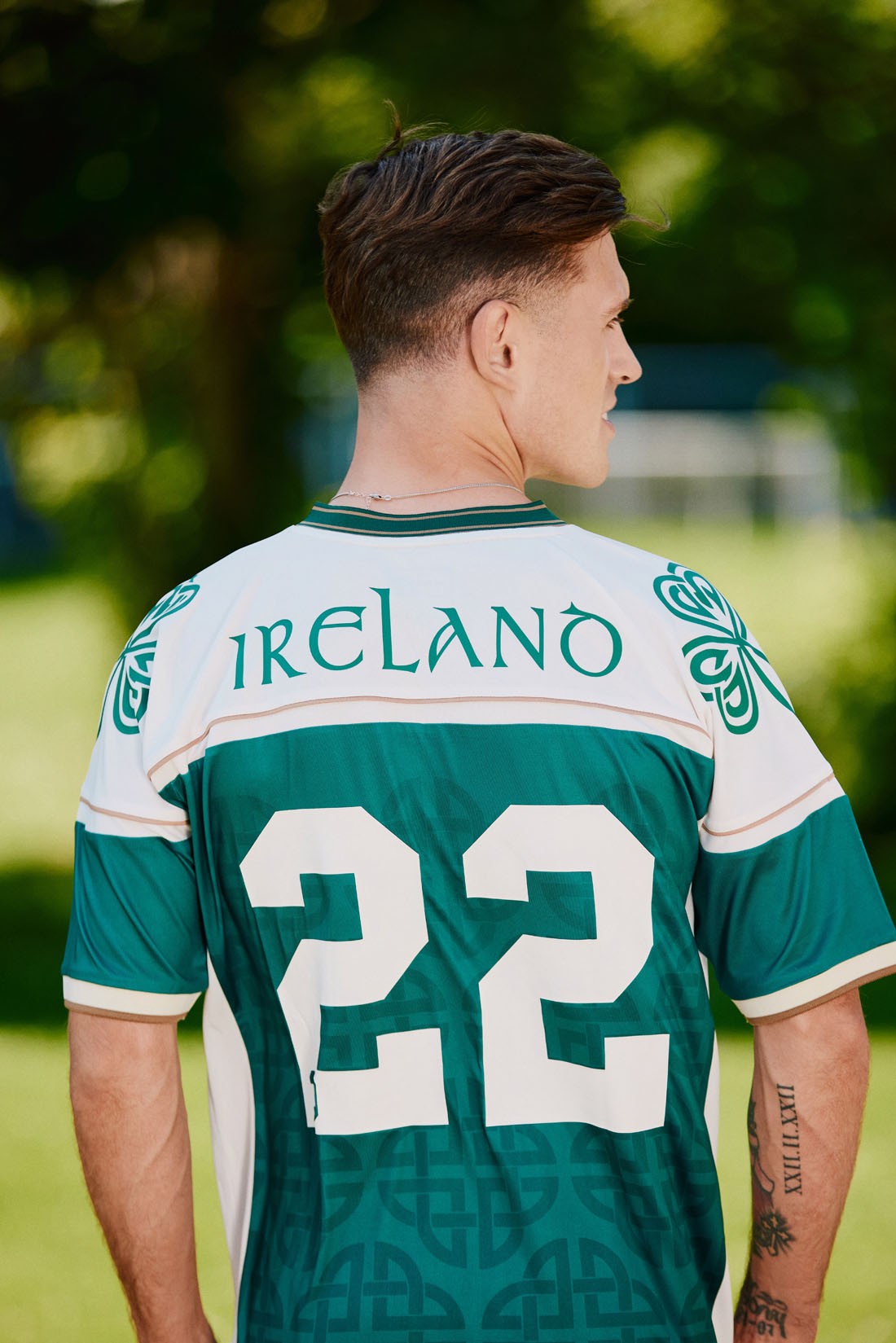 Ireland Celtic USA Football Top in Green & Cream