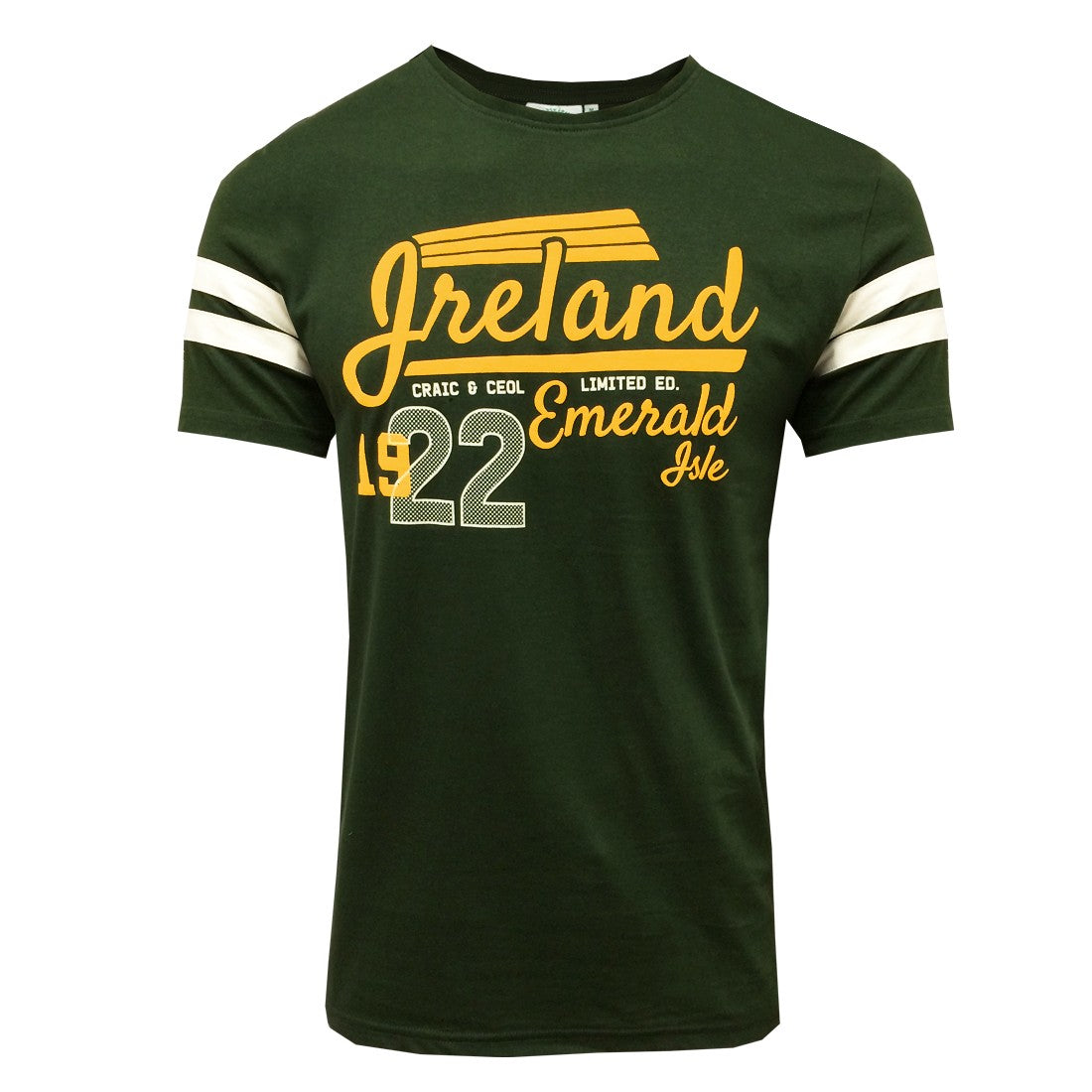 Ireland Craic & Ceol 1922 T-shirt in Bottle Green & Yellow