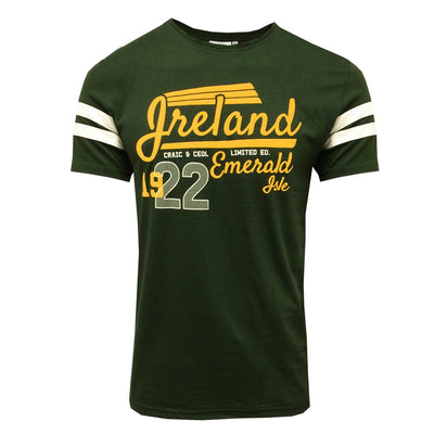 Ireland Craic & Ceol 1922 T-shirt in Bottle Green & Yellow