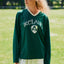 Ireland Crest Long Sleeve Mesh Top in Green & Cream