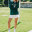 Ireland Crest Long Sleeve Mesh Top in Green & Cream