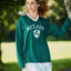Ireland Crest Long Sleeve Mesh Top in Green & Cream