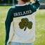 Ireland Crest V-Neck USA Top in Cream & Green