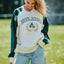 Ireland Crest V-Neck USA Top in Cream & Green