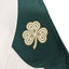 Ireland Crest V-Neck USA Top in Cream & Green