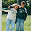 Ireland Crest V-Neck USA Top in Green & Cream