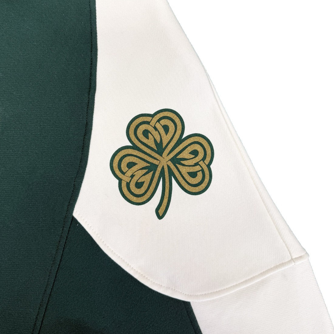 Ireland Crest V-Neck USA Top in Green & Cream