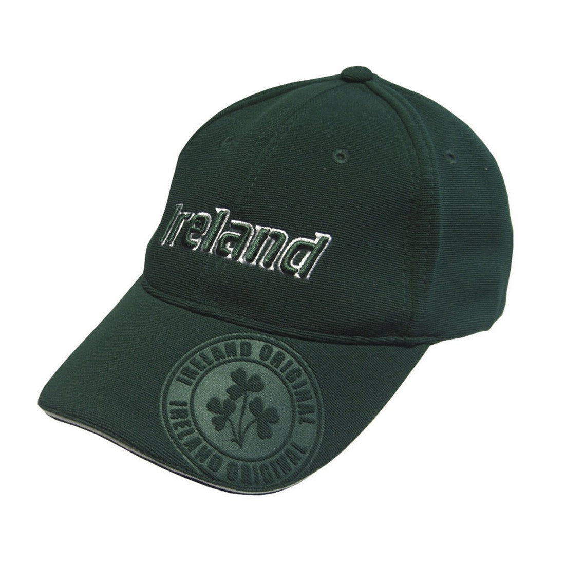 Ireland Embossed Baseball Cap in Bottle Green