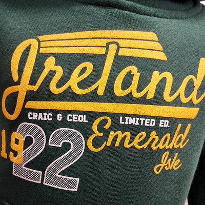 Ireland Emerald Isle 1922 Kids Hoodie in Bottle Green