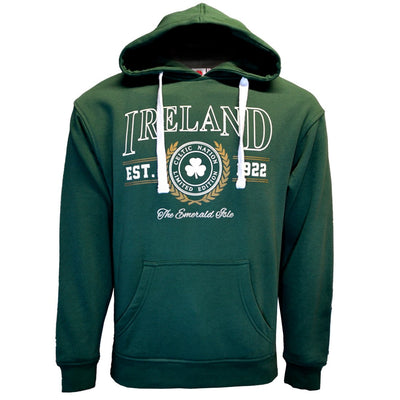 Ireland Emerald Isle Est. 1912 Hoodie in Bottle Green
