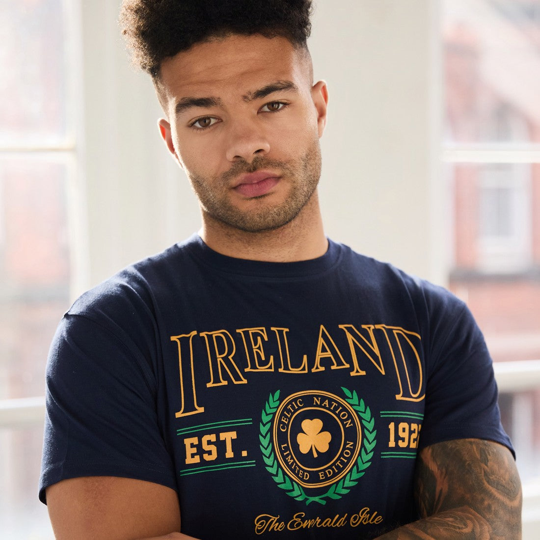 Ireland ‘Emerald Isle Est. 1922’ T-Shirt in Navy