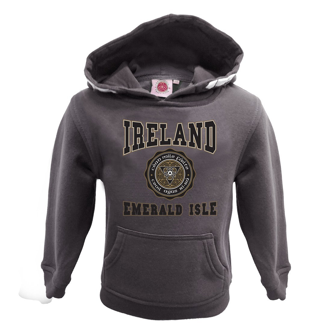 Ireland Emerald Isle Kids Hoodie in Pewter Grey