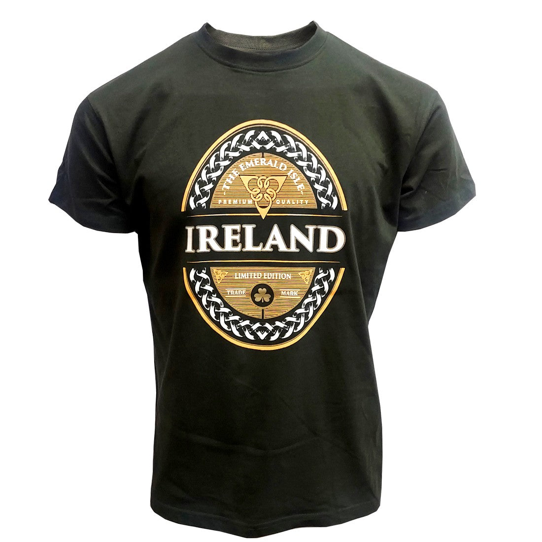 Ireland Emerald Isle Label T-shirt in Bottle Green