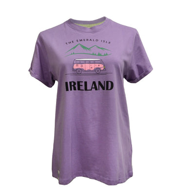 Ireland Emerald Isle Van Ladies T-shirt in Lilac