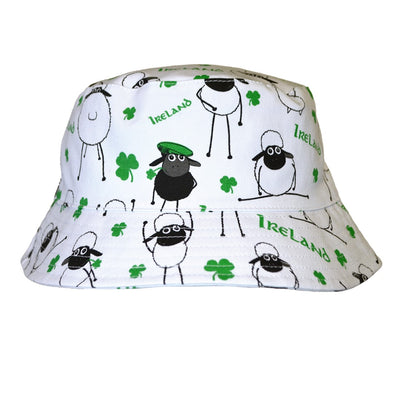 Ireland Flaherty Kids Bucket Hat in Green & White