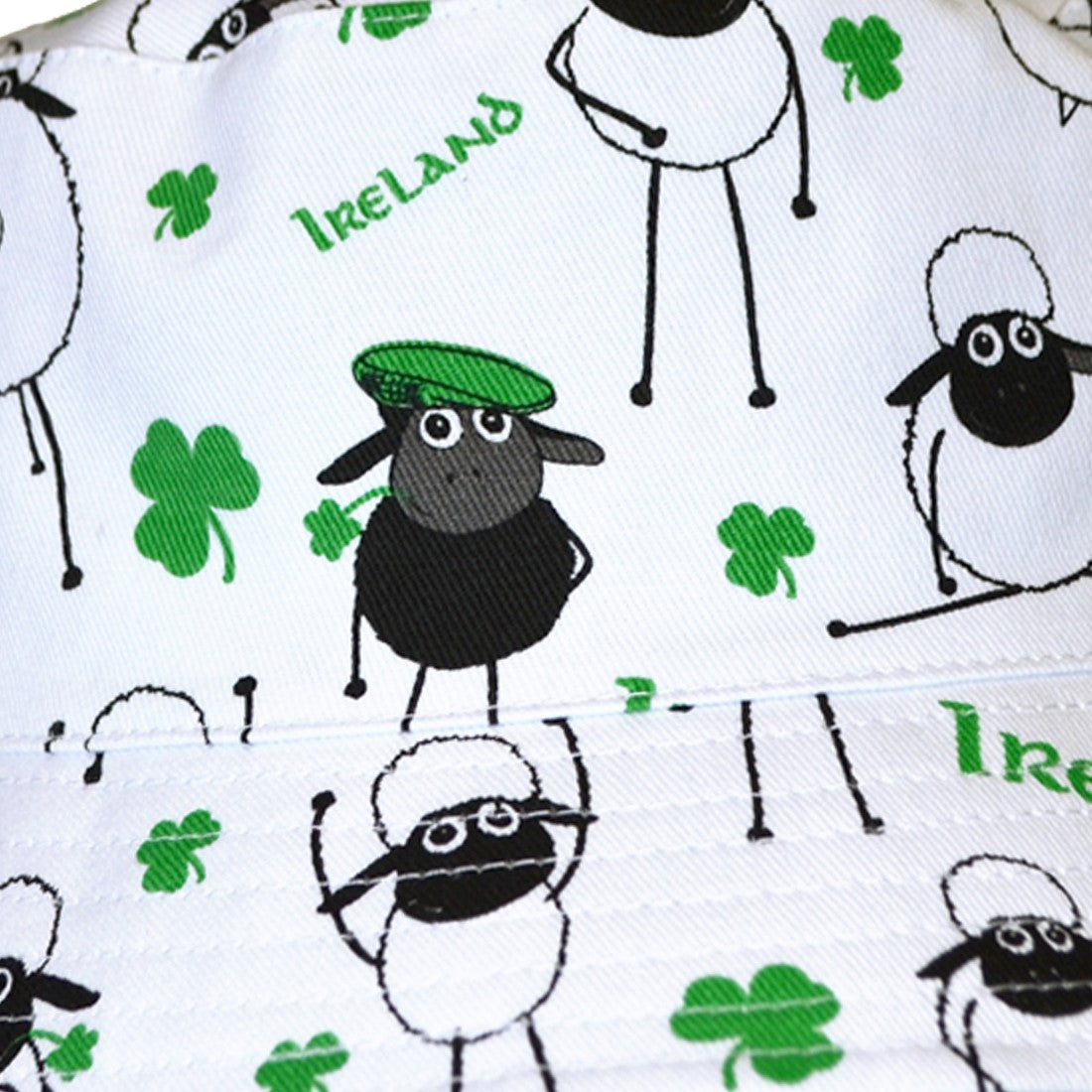 Ireland Flaherty Kids Bucket Hat in Green & White