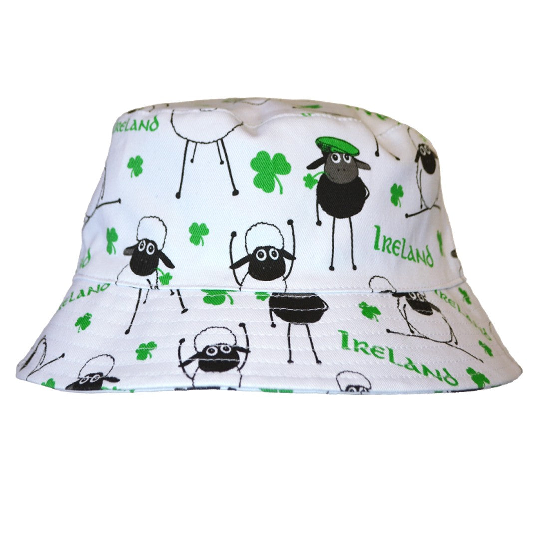 Ireland Flaherty Kids Bucket Hat in Green & White