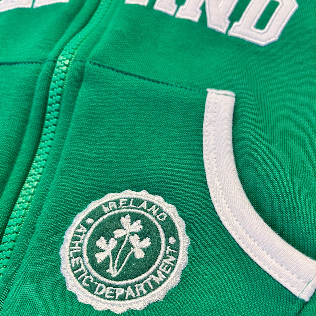 Ireland Full Zip Baby Hoodie in Emerald