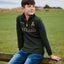 Ireland Gold Shamrock Kids 1/4 Zip Top in Bottle Green