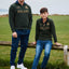 Ireland Gold Shamrock Kids 1/4 Zip Top in Bottle Green
