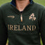Ireland Gold Shamrock Kids 1/4 Zip Top in Bottle Green
