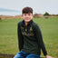 Ireland Gold Shamrock Kids 1/4 Zip Top in Bottle Green