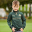 Ireland Gold Shamrock Kids 1/4 Zip Top in Bottle Green